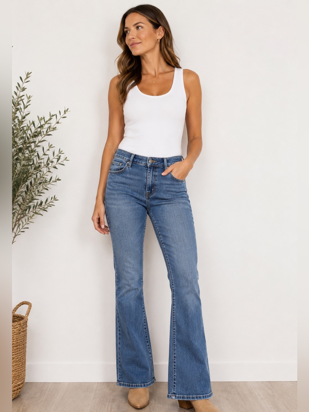 Levi’s Signature Mid Rise Bootcut Jeans Women’s 33x30 Medium Wash Stretch Denim